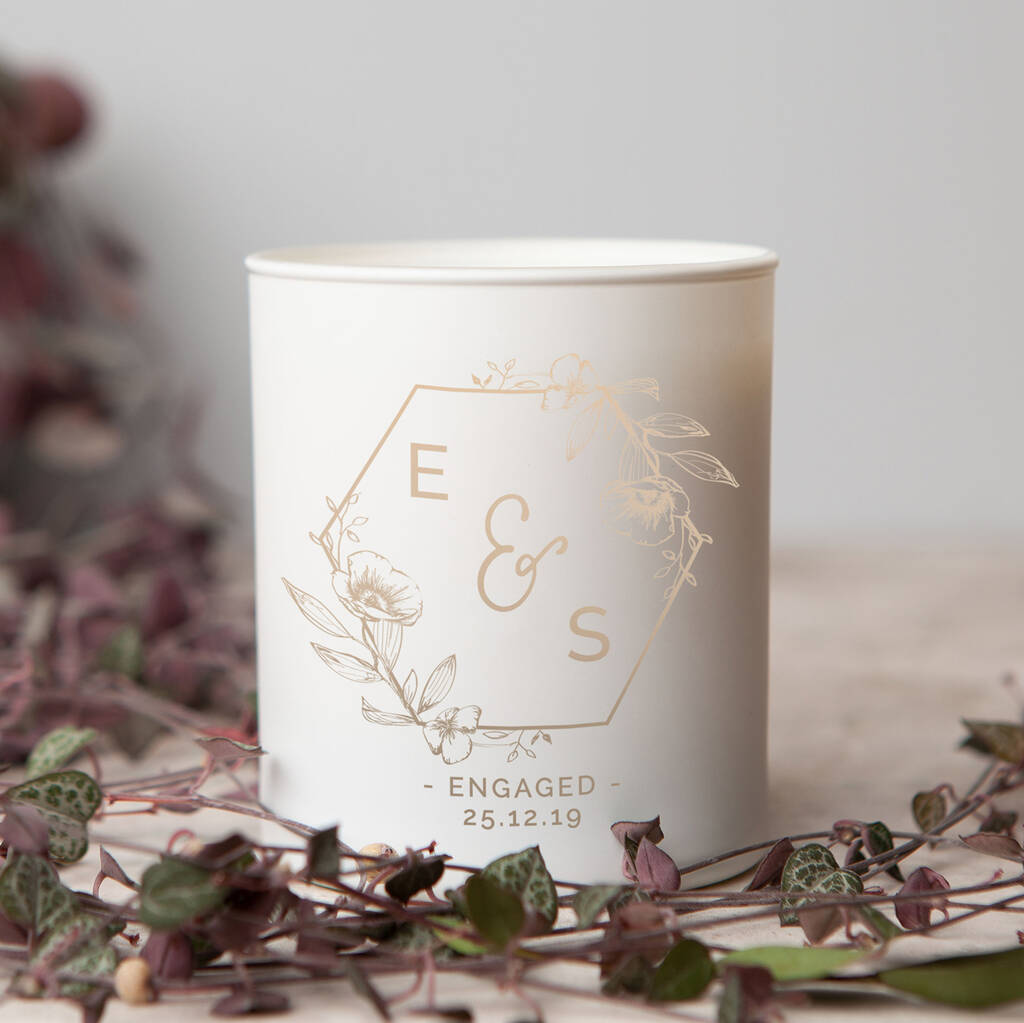 Floral Engagement Gift Candle, 1 of 3