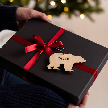 Personalised Wooden Polar Bear Gift Tag, 2 of 2