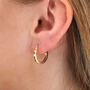 9ct Gold Square Tube Hoop Earrings, thumbnail 2 of 3