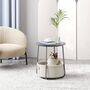 Round Side Table With Fabric Storage Basket, thumbnail 1 of 9