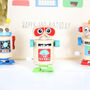Three Wind Up Wooden Robots And Personalised Bag, thumbnail 3 of 6