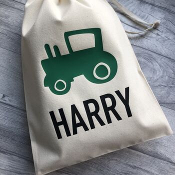 Personalised Tractor Drawstring Children's Storage Bag, 4 of 5