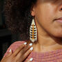 Take Flight Beaded Fringe Earrings, thumbnail 2 of 4
