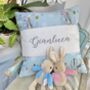 Peter Rabbit© Name And Date Cushion, thumbnail 1 of 7