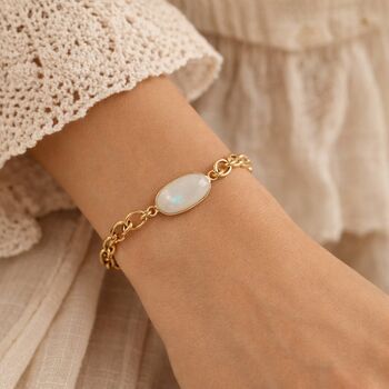 Chunky Moonstone Gemstone Bracelet, 2 of 5
