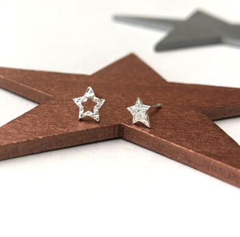 Thank You Teacher Mismatched Sterling Silver Star Earrings Gift, 7 of 12