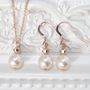 Rose Gold Tone Pearl Drop Necklace, thumbnail 4 of 6