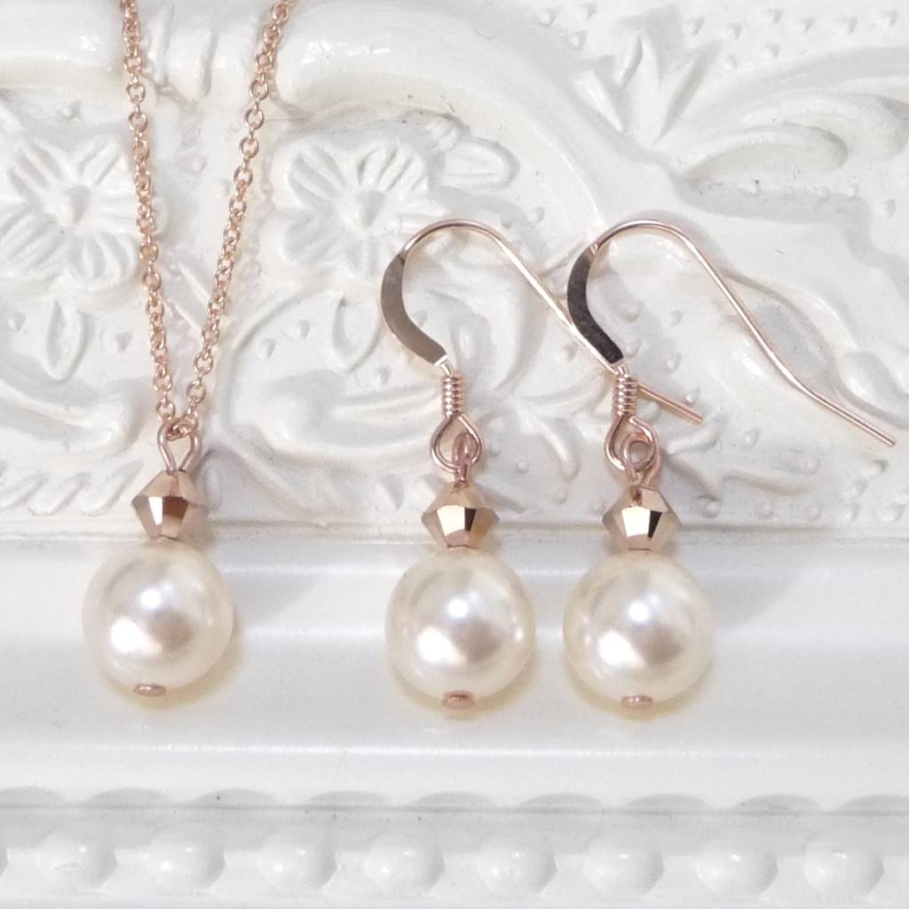 rose gold pearl drop necklace by katherine swaine | notonthehighstreet.com