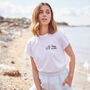 'Do Less Live More' Embroidered Oversized Women's Tee, thumbnail 1 of 3