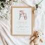 Personalised Bunny Floral Initial Birth Print For Nursery, thumbnail 4 of 6