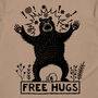 Free Hugs Festival Bear Adult Men's T Shirt, thumbnail 5 of 10