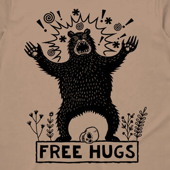 Free Hugs Festival Bear Adult Men's T Shirt, 5 of 10