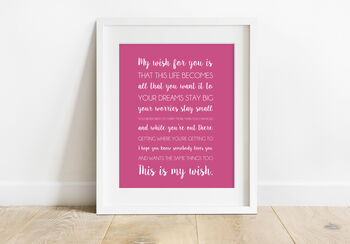 'My Wish For You' Mixed Typography Print, 4 of 6