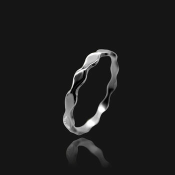 Silver Statement Ring With Wave Design, Three Sizes, 2 of 6