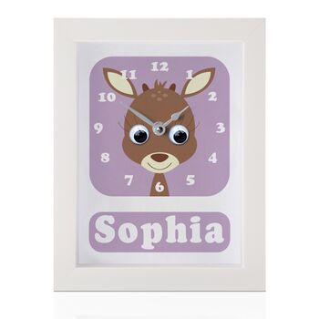Personalised Childrens Deer Clock, 9 of 9