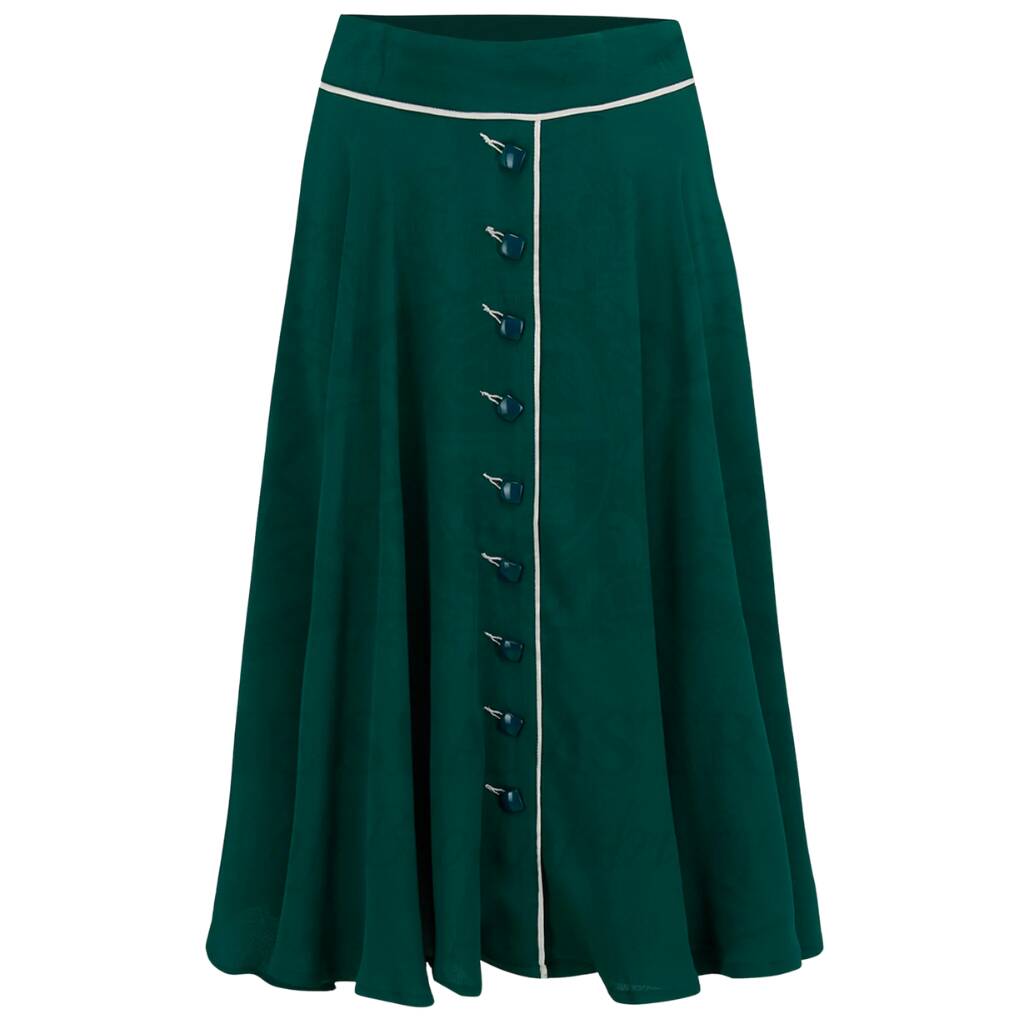 Rita Skirt In Hampton Green Vintage 1940s Style, 1 of 2