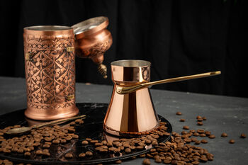 Hand‑Engraved Copper Jar And Solid Copper Coffee Pot Set, Set Of Two, 2 of 6