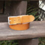 Premium Handmade Light Tan English Leather Mens Belt, thumbnail 2 of 5