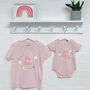 Floral Wreath Big Sister Little Sister Matching T Shirt Set, thumbnail 2 of 3