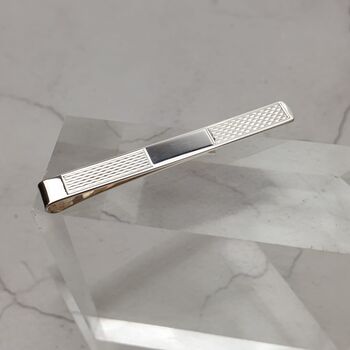 Classic Engraved Solid Silver Tie Slide, 4 of 7