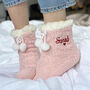 Embroidered Heart Valentine Super Soft Slipper Socks, thumbnail 1 of 5