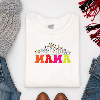 Mama Flower Print Sweatshirt, 2 of 8