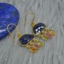 Blue Sapphire Tourmaline Silver Earrings, thumbnail 1 of 7