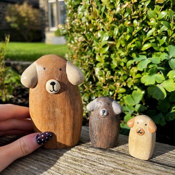 Wooden Family Of Three Dogs, 5 of 6