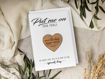 Save The Date Heart Magnets Wedding Invitations, 9 of 9