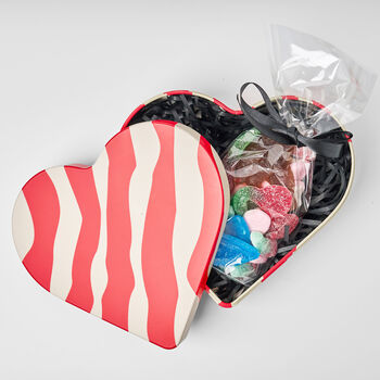 Heart Shaped Tin In Swedish Design Filled With Swedish Candy Älskar, 6 of 9