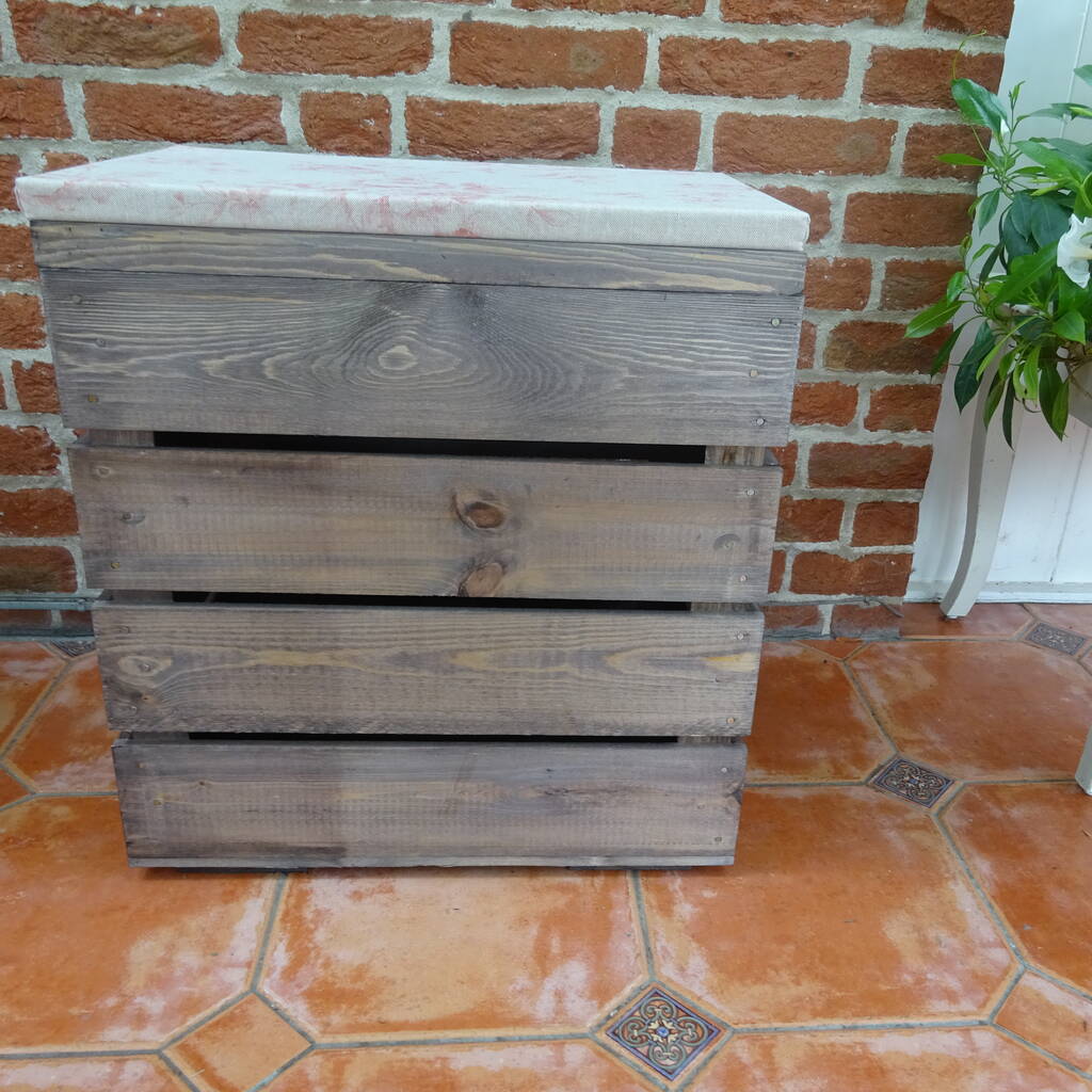 Vintage Style Double Crate Seat With One Inch Cushion, 1 of 3