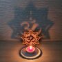 Om Design Wood And Clay Shadow Tealight Holder, thumbnail 2 of 9