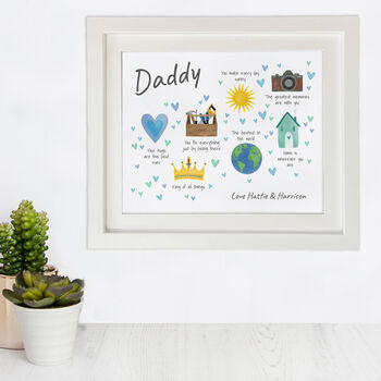 Personalised Father's Day Framed Illustrated Print, 2 of 3