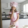 Personalised Childs Pink Deer Chef Apron And Hat Set, thumbnail 1 of 6