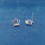 925 Sterling Silver Crown Stud Earrings, thumbnail 2 of 7