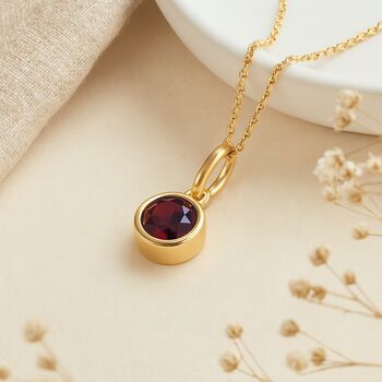 Personalised January Birthstone Necklace In Gold Plated Silver, 5 of 11