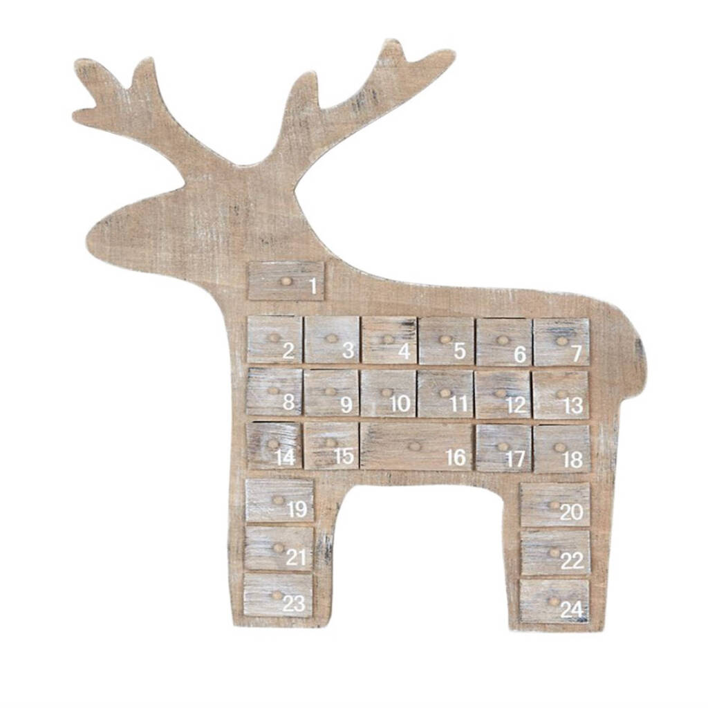 Wooden Reindeer Advent Calendar By Pink Pineapple Home & Gifts