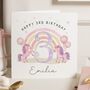 Personalised Unicorn 3rd Birthday Card For Daughter, thumbnail 1 of 7