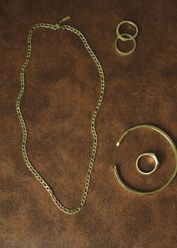 Figaro Chain Necklace 18 K Gold Plated, 3 of 7