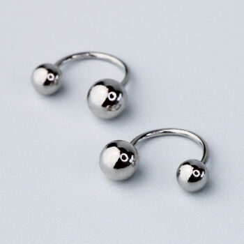 Sterling Silver Ball Ear Jacket Earrings, 2 of 5