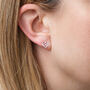 Sterling Silver Infinity Heart Stud Earrings, thumbnail 2 of 3