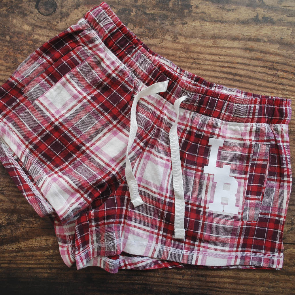 Personalised Monogram Tartan Pyjama Shorts By Instajunction ...