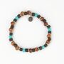 Natural Wood And Turquoise Stone Men's Bracelet, thumbnail 2 of 4