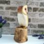 Large 30cm Hand Carved Painted Intricate Wooden Barn Owl Figurine For Bird Lovers, thumbnail 10 of 10