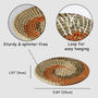 Natural Woven Fruit Basket Bowl Spiral, thumbnail 3 of 5