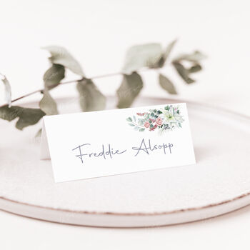 Wedding Place Cards With Winter Florals, 2 of 3