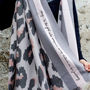 Personalised Cashmere Blend Leopard Scarf, thumbnail 2 of 12