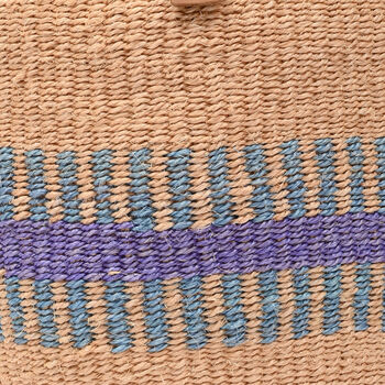 Huduma: Purple And Blue Stripe Woven Storage Basket, 8 of 9