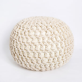 Macrame Pouffe Footstool Easy Crochet Kit, 2 of 6