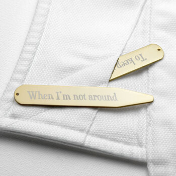 Personalised Gold Plated Collar Stiffeners, 7 of 7